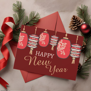 Red Lantern Dragon Feiertagskarte