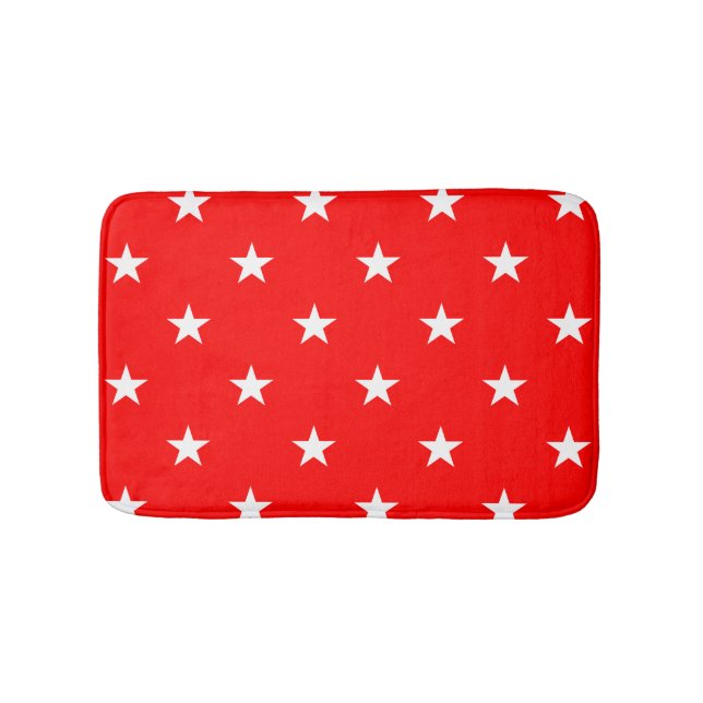 Red Large Stars Bath Mat Badematte (Vorderseite)
