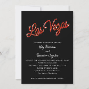 Red Las Vegas Glitzern Hochzeitseinladung Einladung
