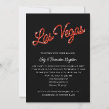Red Las Vegas Glitzern Post Hochzeit Einladung