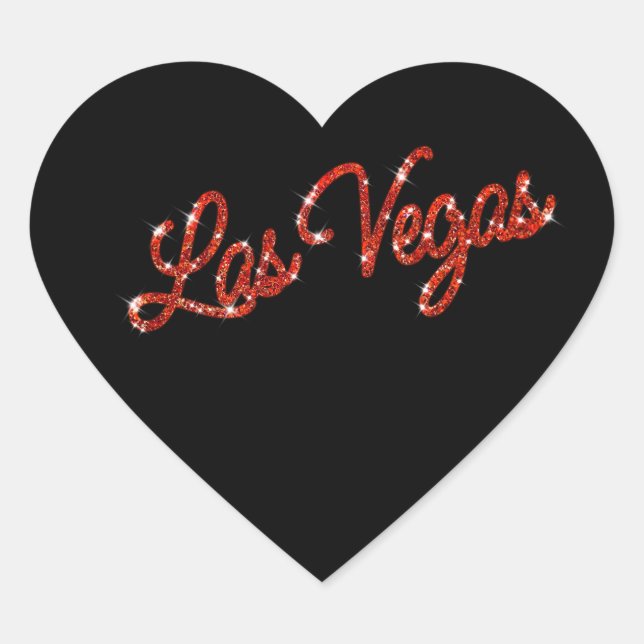 Red Las Vegas Glitzern Sticker (Vorderseite)