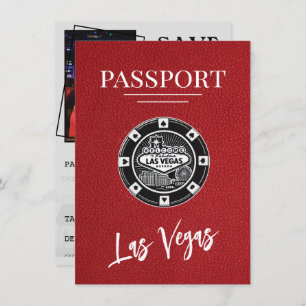 Red Las Vegas Passport Save the Date