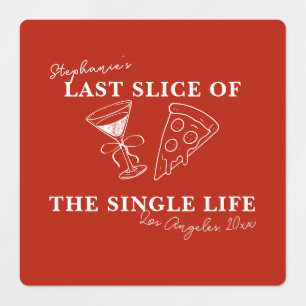 Red Last Slice of the Single Life Bachelorette Etiketten