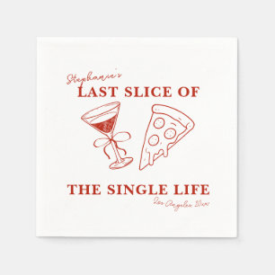 Red Last Slice of the Single Life Bachelorette Serviette
