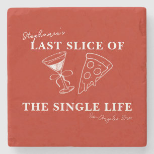 Red Last Slice of the Single Life Bachelorette Steinuntersetzer