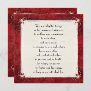 Red Leaf Border Vow Renewal Einladung