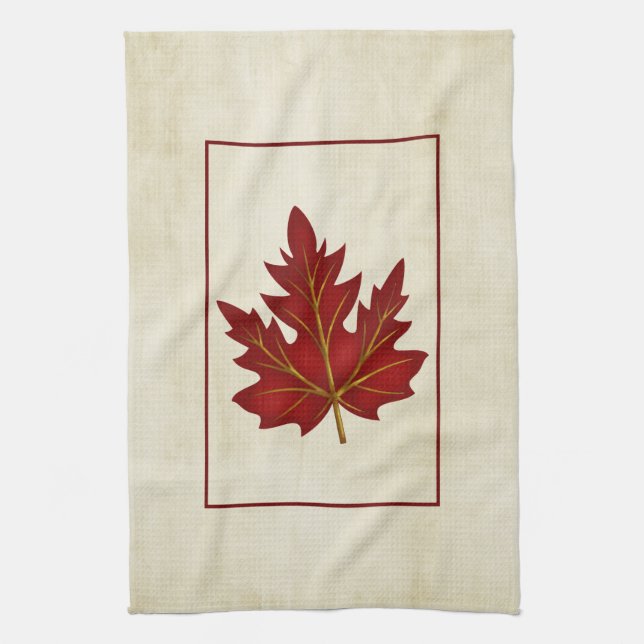 Red Leaf Fall Saison Themenküche Handtuch (Vertikal)