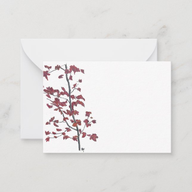 Red Leaf Note Card Mitteilungskarte (Vorderseite)