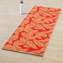 Red Leaf Print Yoga Mat Yogamatte