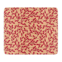  Red Leafy Branches Seamless Pattern