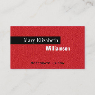 Red Leather Modern Beruflich Business Cards Visitenkarte