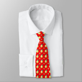 Red Lemon Peach Satin Necktie Krawatte
