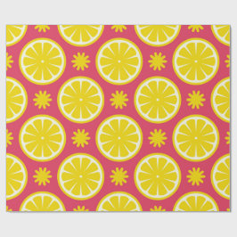 Red Lemon Wrapping Paper Geschenkpapier