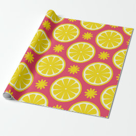 Red Lemon Wrapping Paper Geschenkpapier