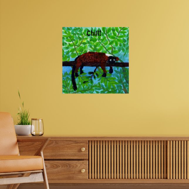 Red Lemur Animal Poster Chill! (Wohnzimmer 2)