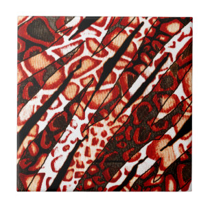 Red Leopard Camouflage Fliese