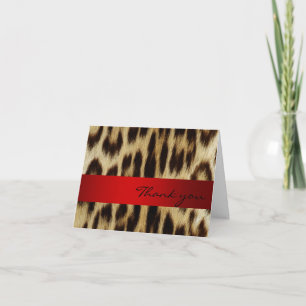 Red Leopard Monogram Stripes Danke Notiz