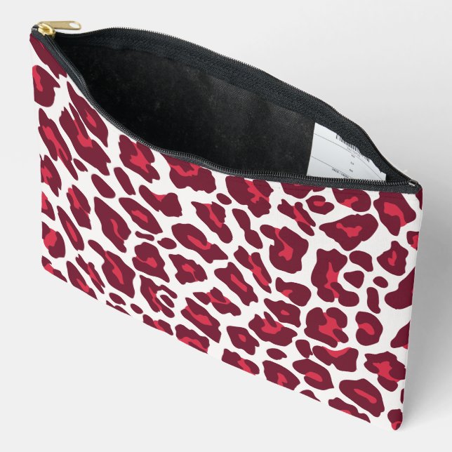 Red Leopard Pattern Zubehörtasche (Offen)
