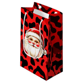 Red Leopard Print Retro Santa Claus Weihnachten Kleine Geschenktüte