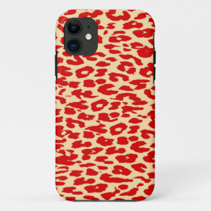 Red Leopard Print Skin Fur iPhone 11 Hülle