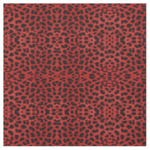 Red Leopard Print Stoff