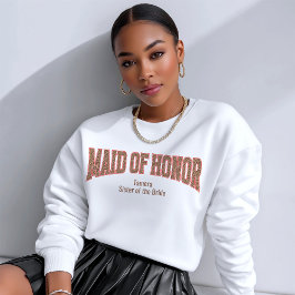 Red + Leopard Print Varsity MAID OF HONOR Sweatshirt