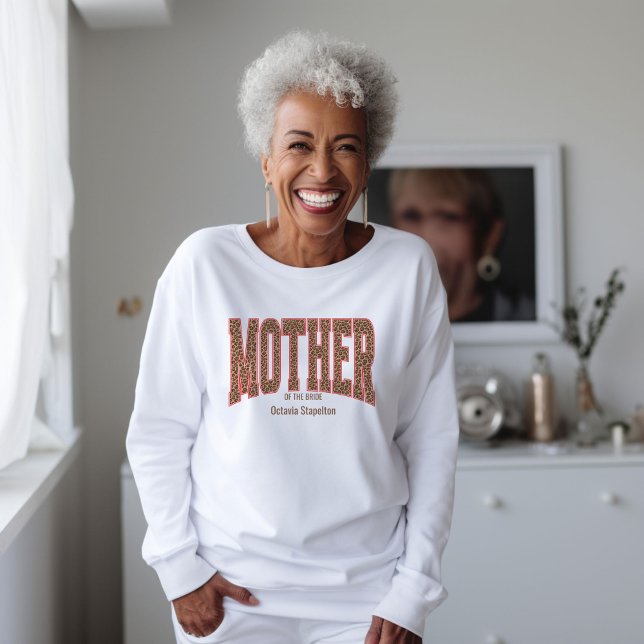 Red + Leopard Print Varsity MOTHER OF THE BRIDE Sweatshirt (Von Creator hochgeladen)