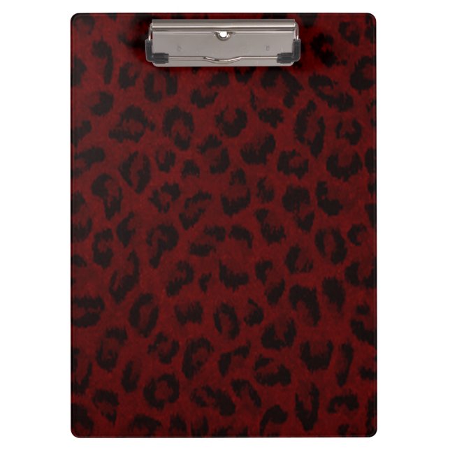 Red Leopard Skin Clipboard Klemmbrett (Vorderseite)