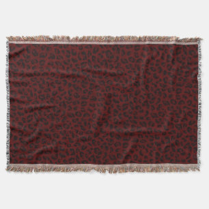Red Leopard Skin Throw Blanket Decke