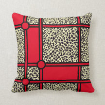 Red Leopard Throw Kissen