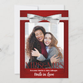 Red Lesbian Gay Two Brides Wedding Einladung