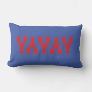 Red Lharers Blue Custom Text Preppy Decor Lendenkissen