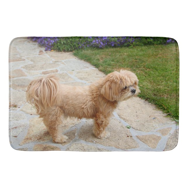 Red Lhasa Apso Hund Badematte (Vorderseite)