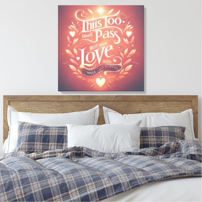 Red Liebe AI Art Leinwanddruck (Insitu (Schlafzimmer))