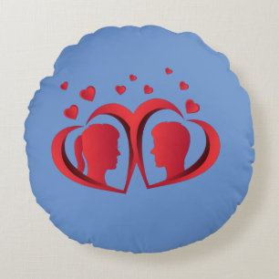 Red Liebe Couple Pillow Romantische Wohngestaltung Rundes Kissen