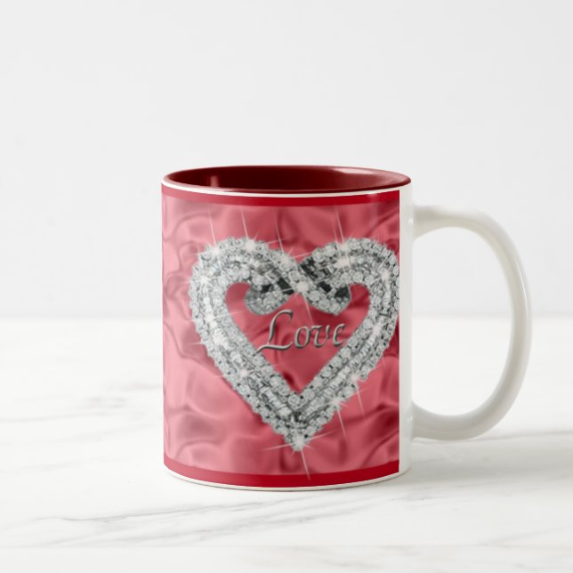 Red Liebe Diamond Heart Tasse (Rechts)