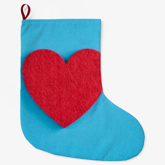 Red Liebe Heart Großer Weihnachtsstrumpf (Vorderseite)