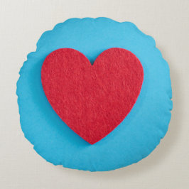 Red Liebe Heart Rundes Kissen
