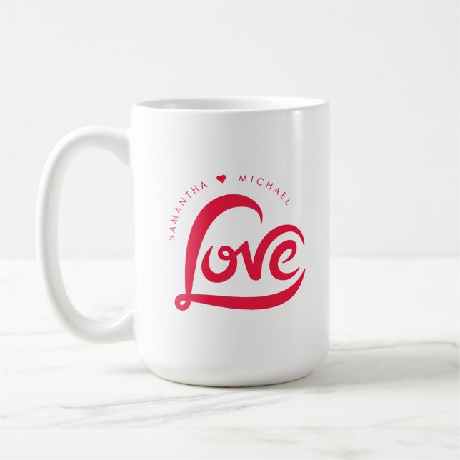 Red Liebe Heart Valentinstag Kaffeetasse (Links)