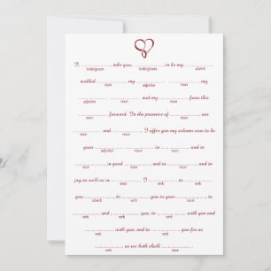 Red Liebe Heart Wedding Libs Game