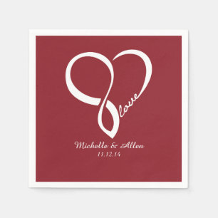 Red Liebe Heart Wedding Party Paper Napkins Set Serviette