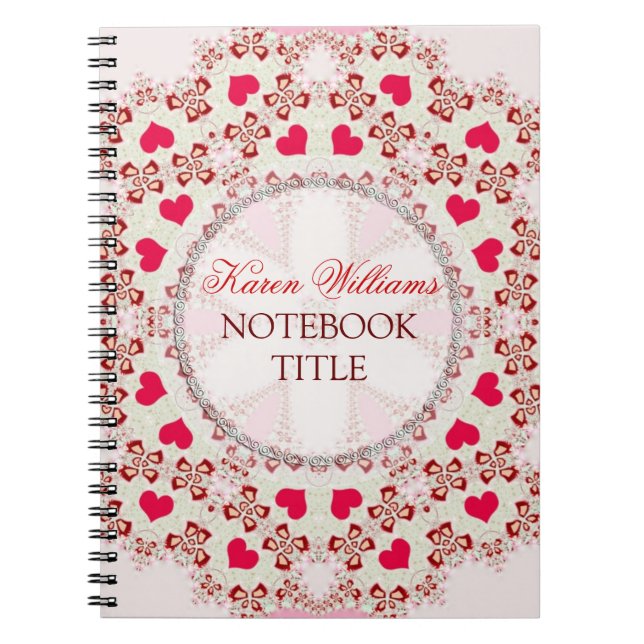 Red Liebe Hearts Country Lace Notebook Notizblock (Vorderseite)