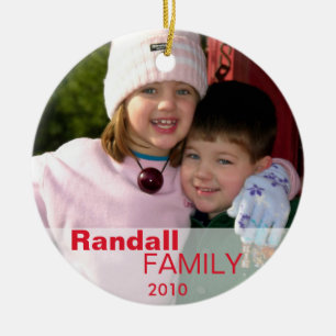 Red Liebe joy Peace sign Custom Foto Familienname Keramikornament