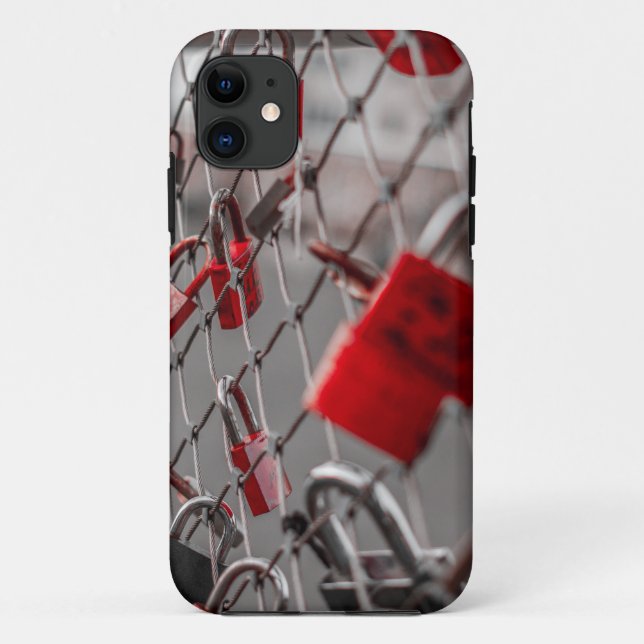 Red Liebe Padlocks Case-Mate iPhone Hülle (Rückseite)