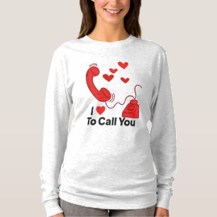 Red Liebe Telefon - Niedliche Retro Call Illustrat T-Shirt