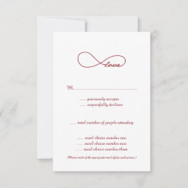 Red Liebe Unfinity Wedding RSVP Cards Karte