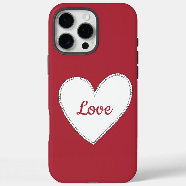 Red Liebe White Heart Case-Mate iPhone Hülle (Rückseite)