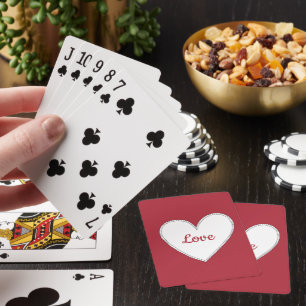 Red Liebe White Heart Spielkarten