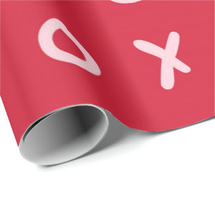Red & Light Pink X O XO XO Niedlich Geschenkpapier