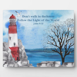 Red Lighthouse Aquarellfarben Fotoplatte